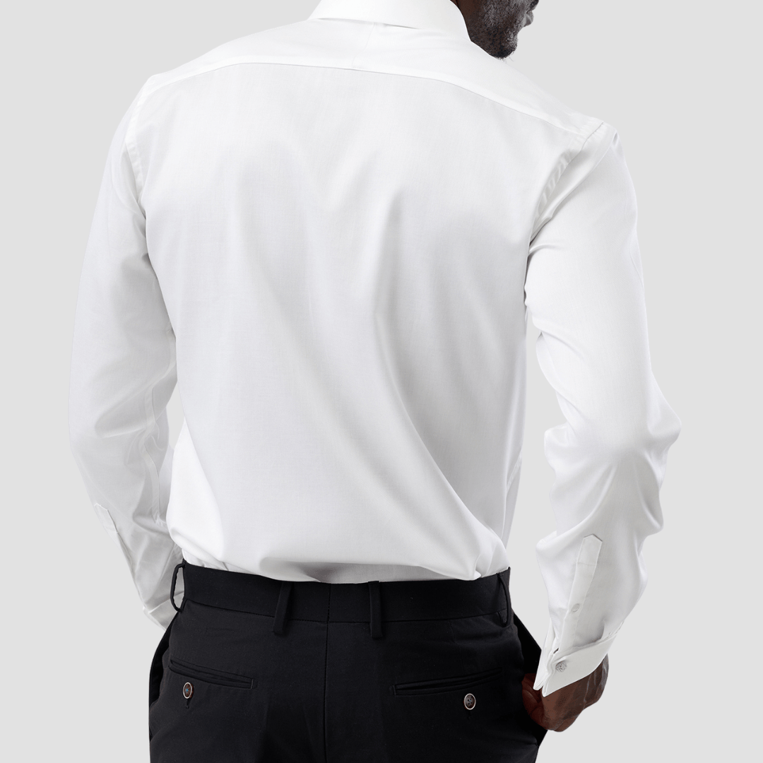 Brooksfield Concealed Placket Twill Shirt in Cream
