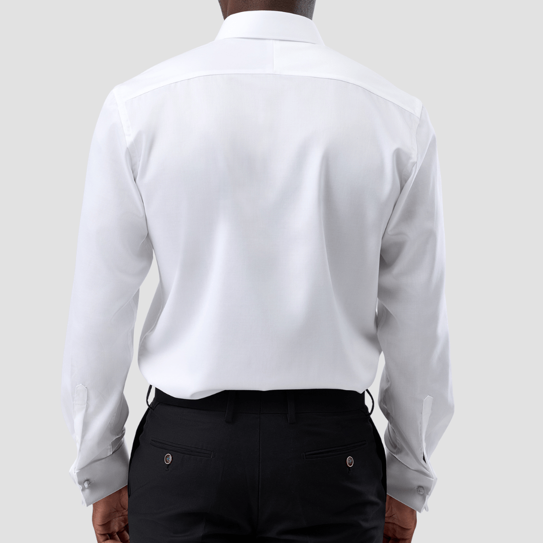 Brooksfield Concealed Placket Twill Shirt in White