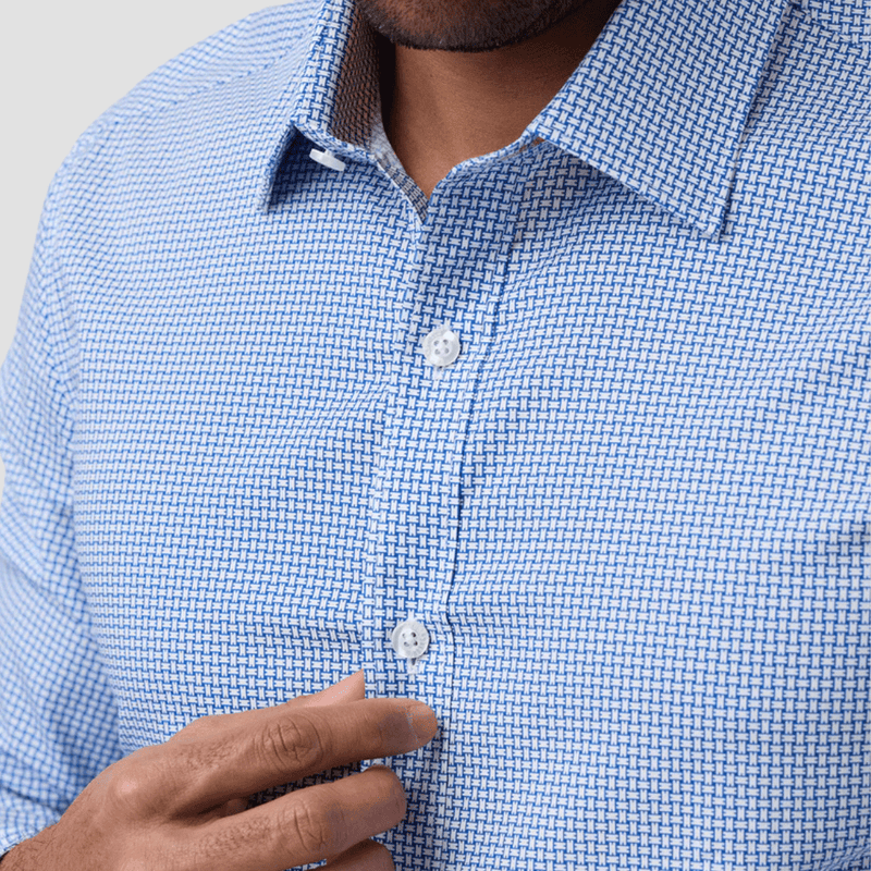 Brooksfield Stretch Performance Regular Fit Shirt in Blue