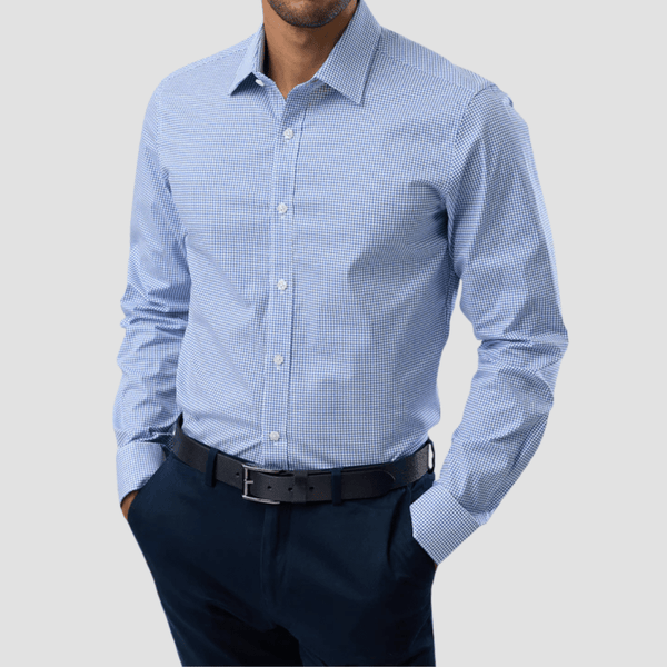 Brooksfield Stretch Performance Regular Fit Shirt in Blue