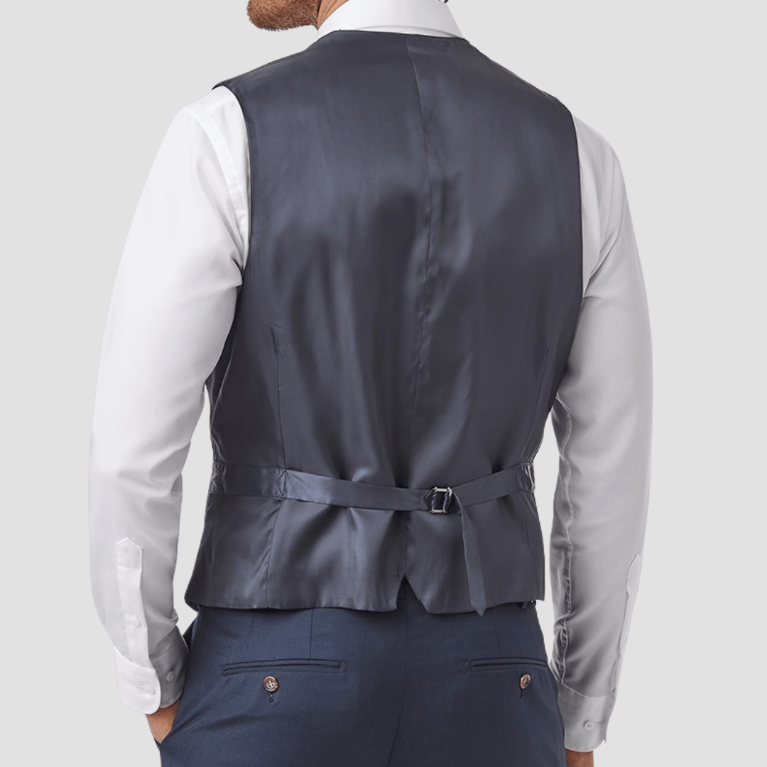 Cambridge Modern Fit Fawkner Vest in Navy Pure Wool