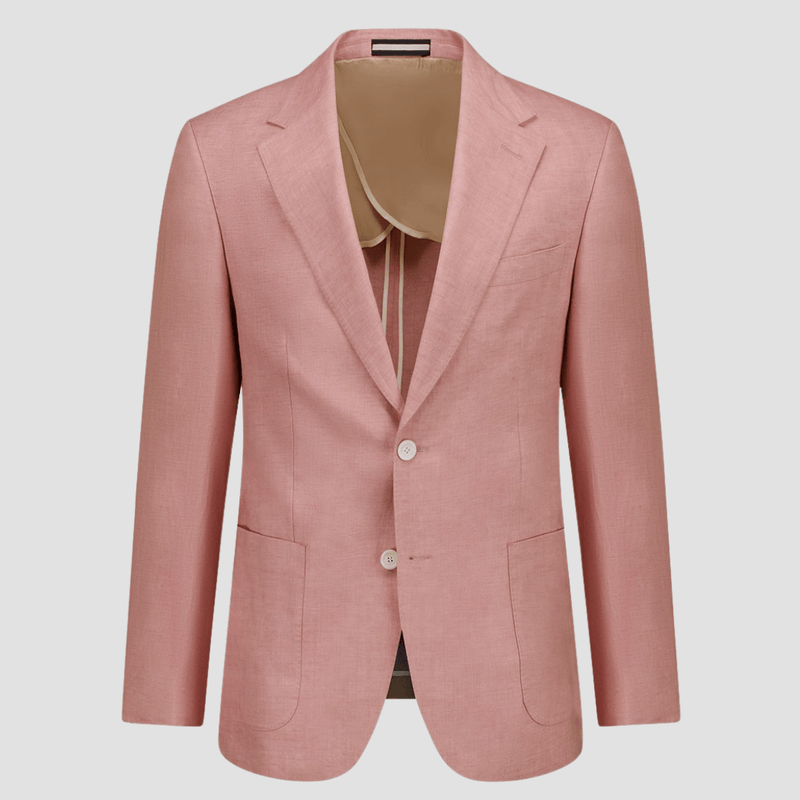 Cambridge Modern Fit Brunswick Sports Jacket in Pink Pure Linen