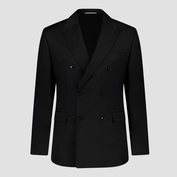 Cambridge Modern Fit Campbellfield Double Breasted Suit in Black Pure Wool