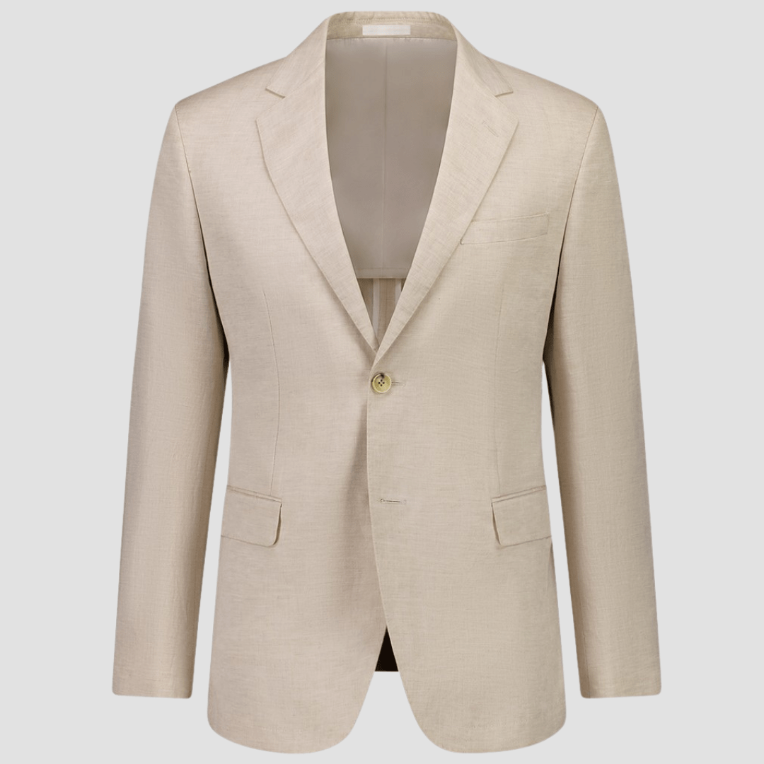 Cambridge Tailored Fit Kensington Suit in Sand Linen Blend