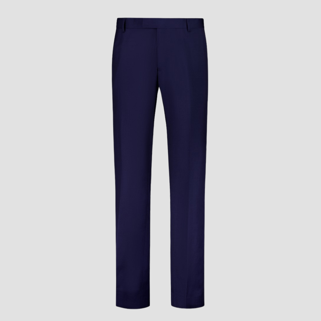 Cambridge Tailored Fit Mitcham Trouser in Navy Pure Wool