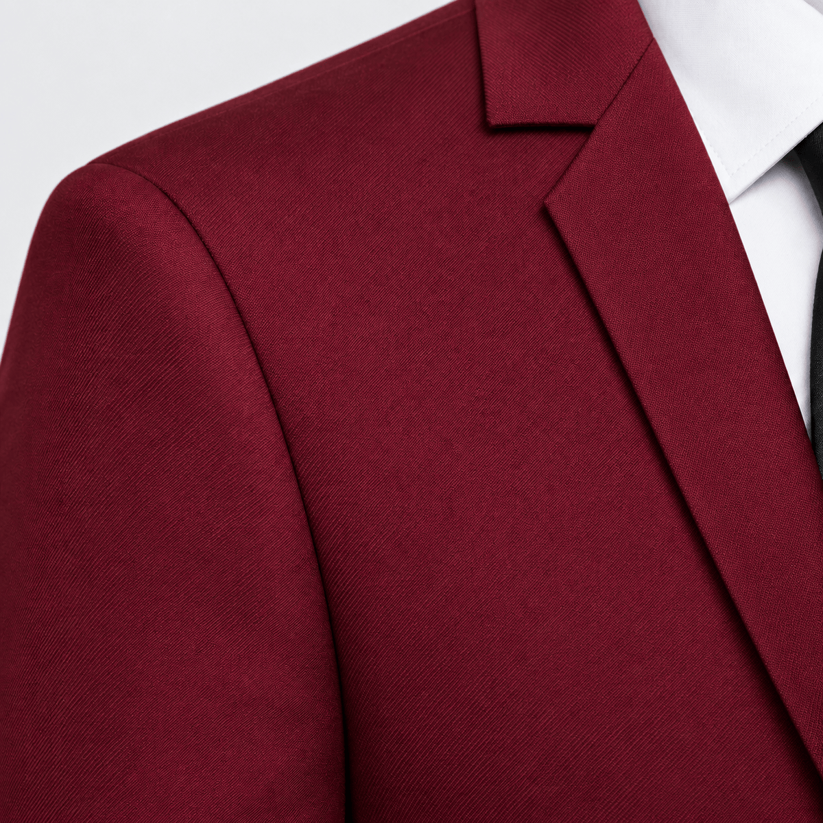 Boulvandre Mens Slim Fit Scuzzatti Suit in Maroon