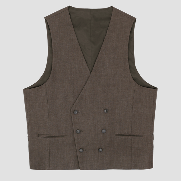 Christian Brookes Mens Slim Fit Turin Edward Vest in Brown