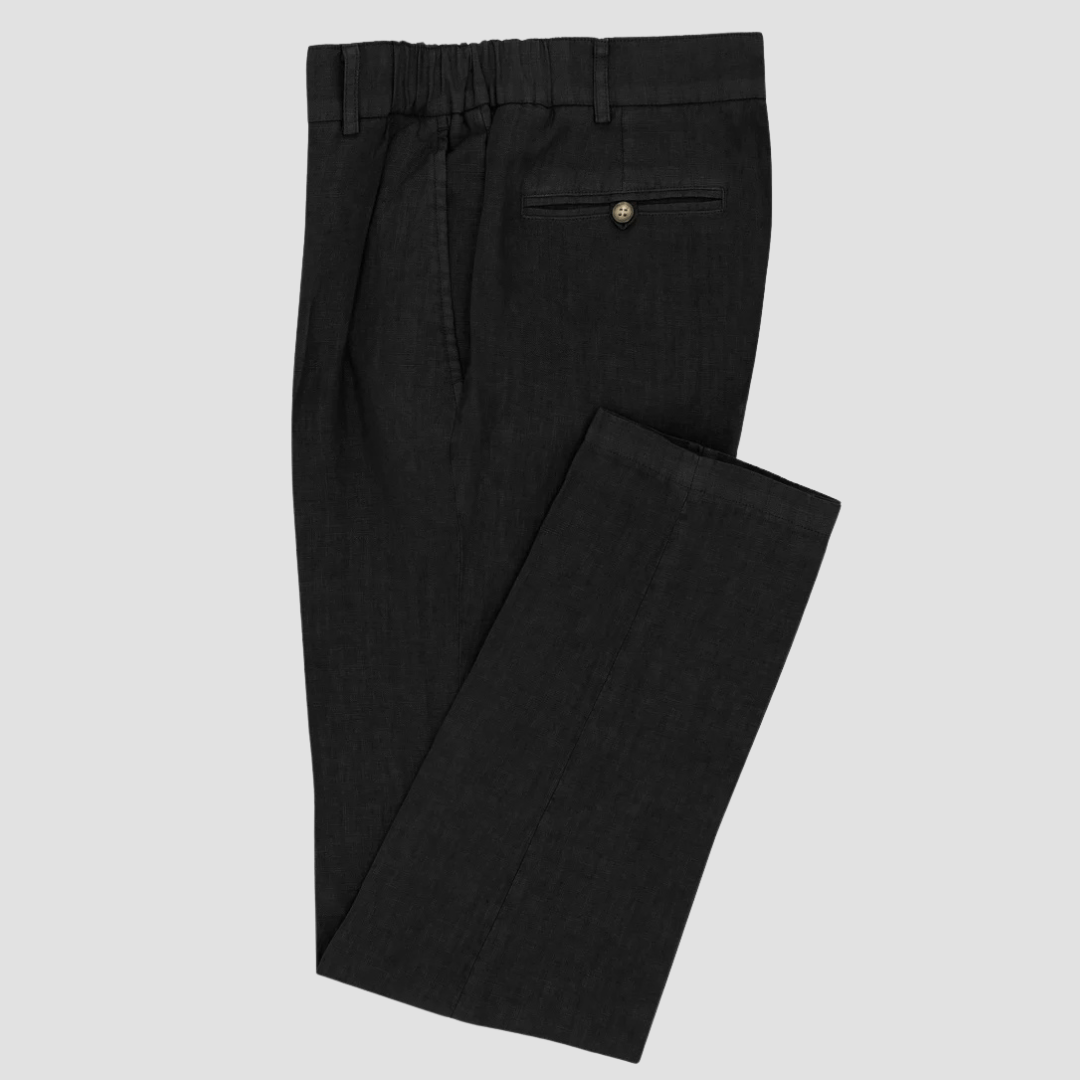 Daniel Hechter Slim Fit Modena Imola Suit in Black Pure Linen