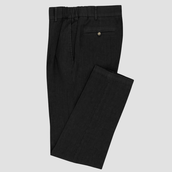 Daniel Hechter Slim Fit Modena Imola Suit in Black Pure Linen