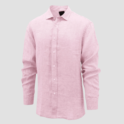 Daniel Hechter Slim Fit Sel Shirt in Pink Linen Cotton Blend