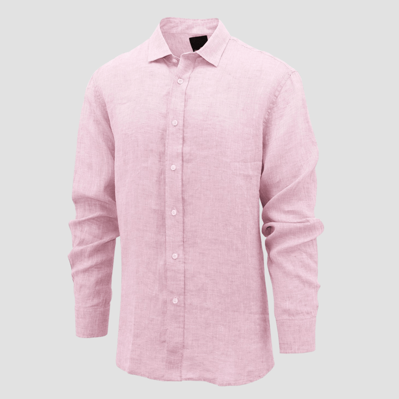 Daniel Hechter Slim Fit Sel Shirt in Pink Linen Cotton Blend