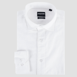 Daniel Hechter Slim Fit Sel Shirt in White Linen Cotton Blend
