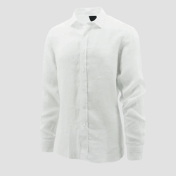 Daniel Hechter Slim Fit Sel Shirt in White Linen Cotton Blend