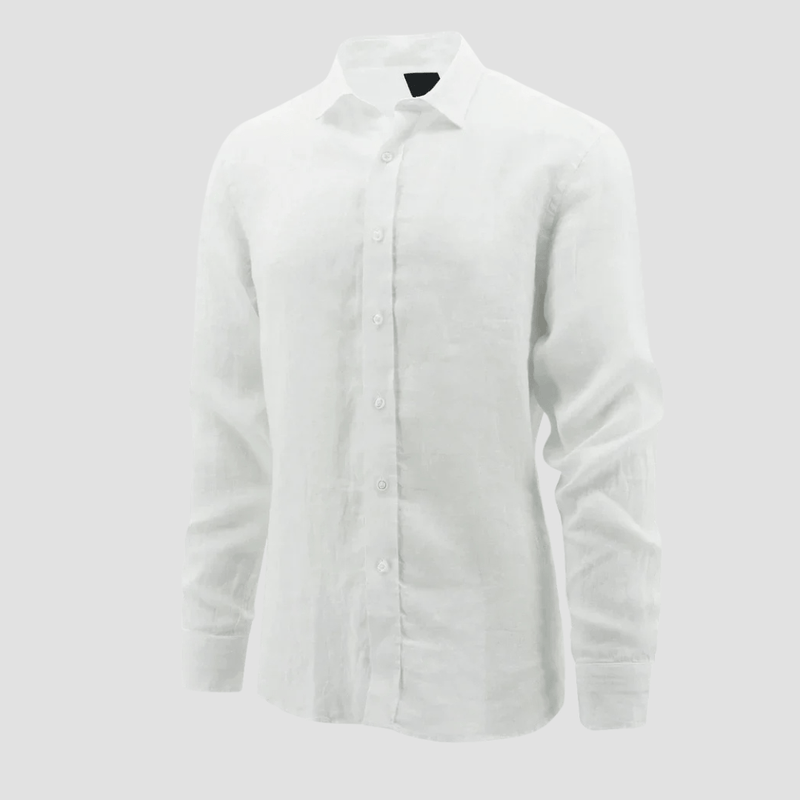 Daniel Hechter Slim Fit Sel Shirt in White Linen Cotton Blend