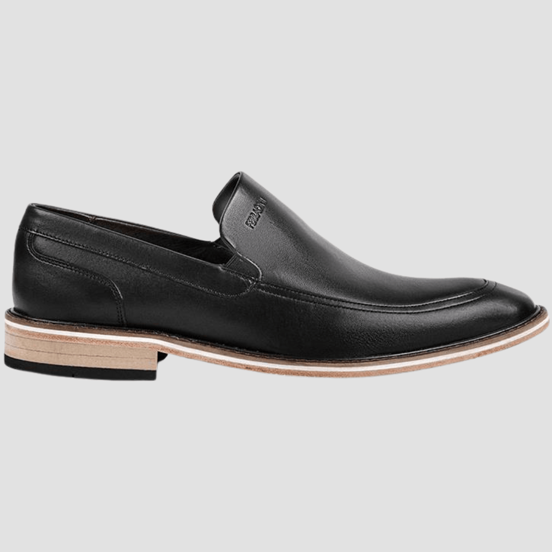 Black leather loafer shoe 