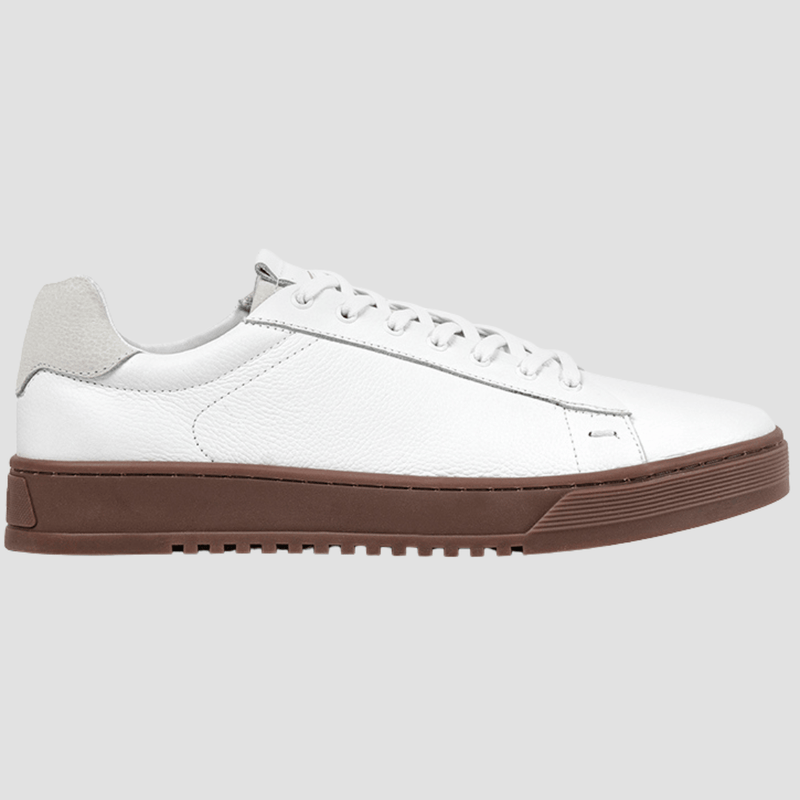 Ferracini Pino Mens Leather Lace Up Sneaker in White