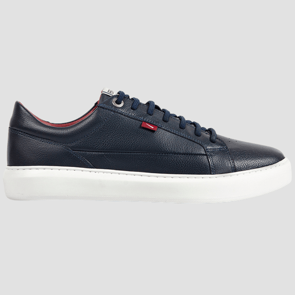 Ferracini Salvador Mens Leather Lace Up Sneaker in Navy Blue