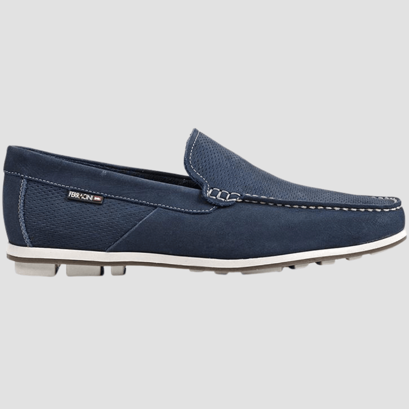 Ferracini Taffy Slip On Mens Leather Loafer in Blue