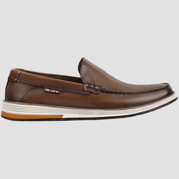 Ferracini Tedd Slip On Mens Leather Loafer in Brown