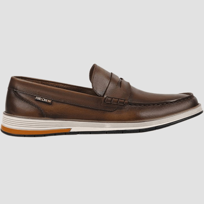 Ferracini Travis Slip On Mens Leather Loafer in Brown