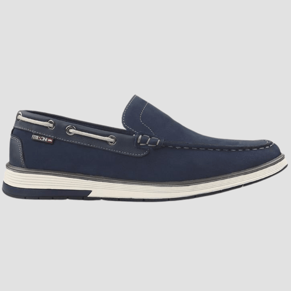 Ferracini Tucker Slip On Mens Leather Loafer in Navy Blue