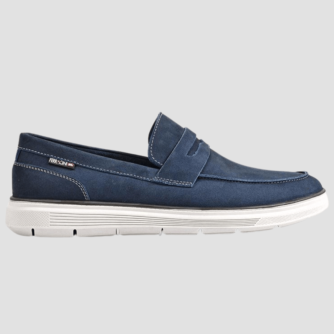 Ferracini Wesson Slip On Mens Leather Loafer in Blue