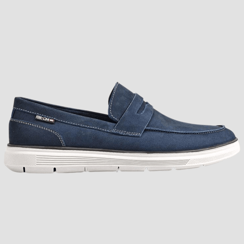 Ferracini Wesson Slip On Mens Leather Loafer in Blue