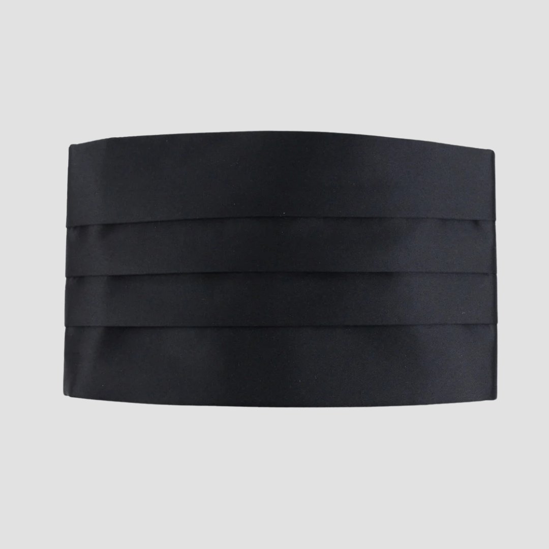 Formalaties Luxury Cummberbund in Black Satin