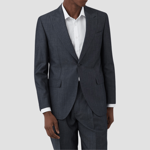 Gibson Slim Fit Peak Lapel Vedder Suit in Denim Blue