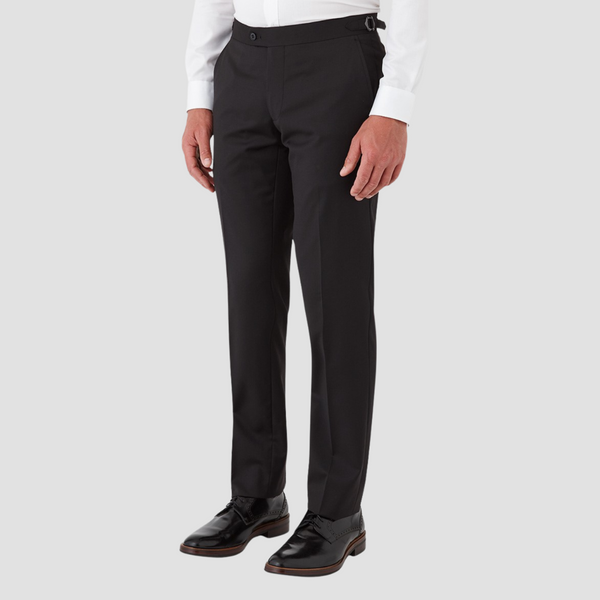 Gibson Slim Fit Skyfall Trouser in Black Pure Wool