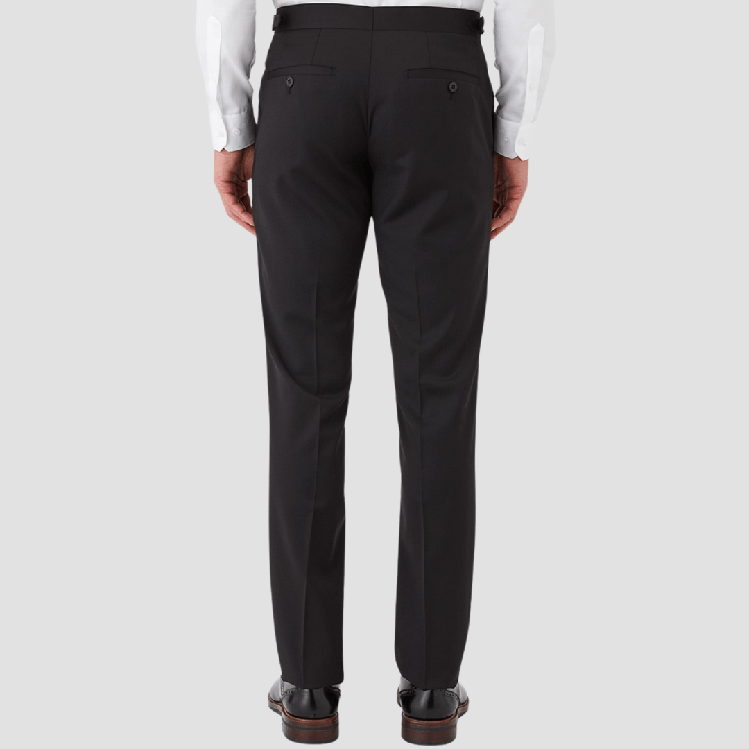 Gibson Slim Fit Skyfall Trouser in Black Pure Wool FMG100