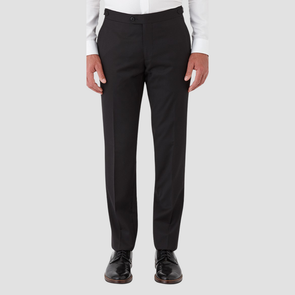 Gibson Slim Fit Skyfall Trouser in Black Pure Wool