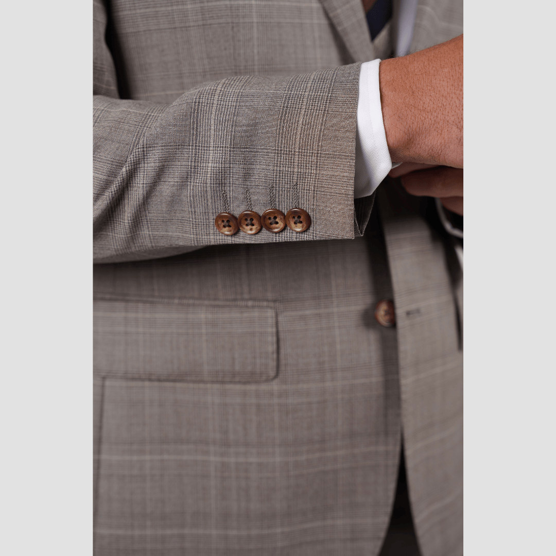 Hardy Amies Brinsley Suit in Truffle Wool