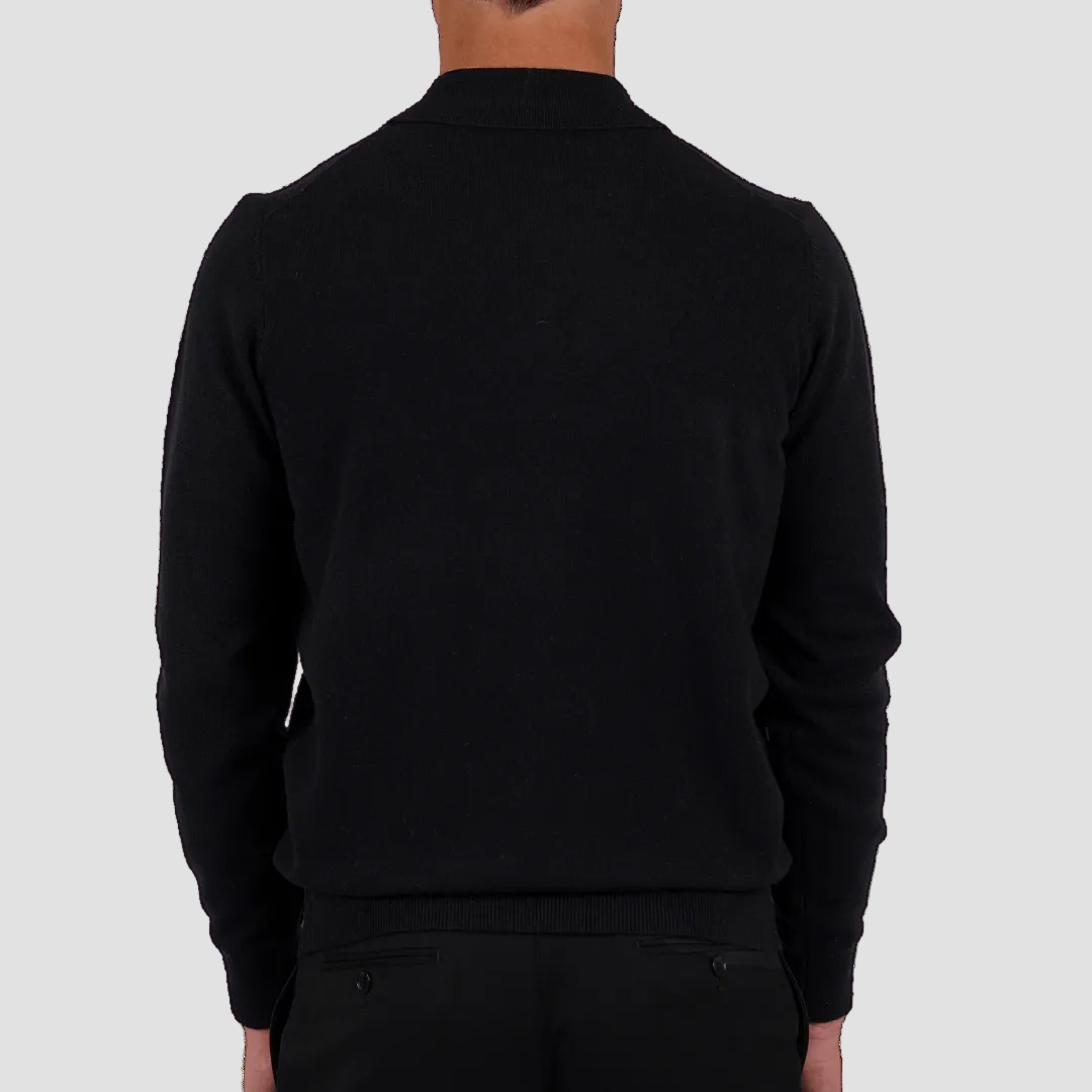Person wearing a black sweater on a transparent background