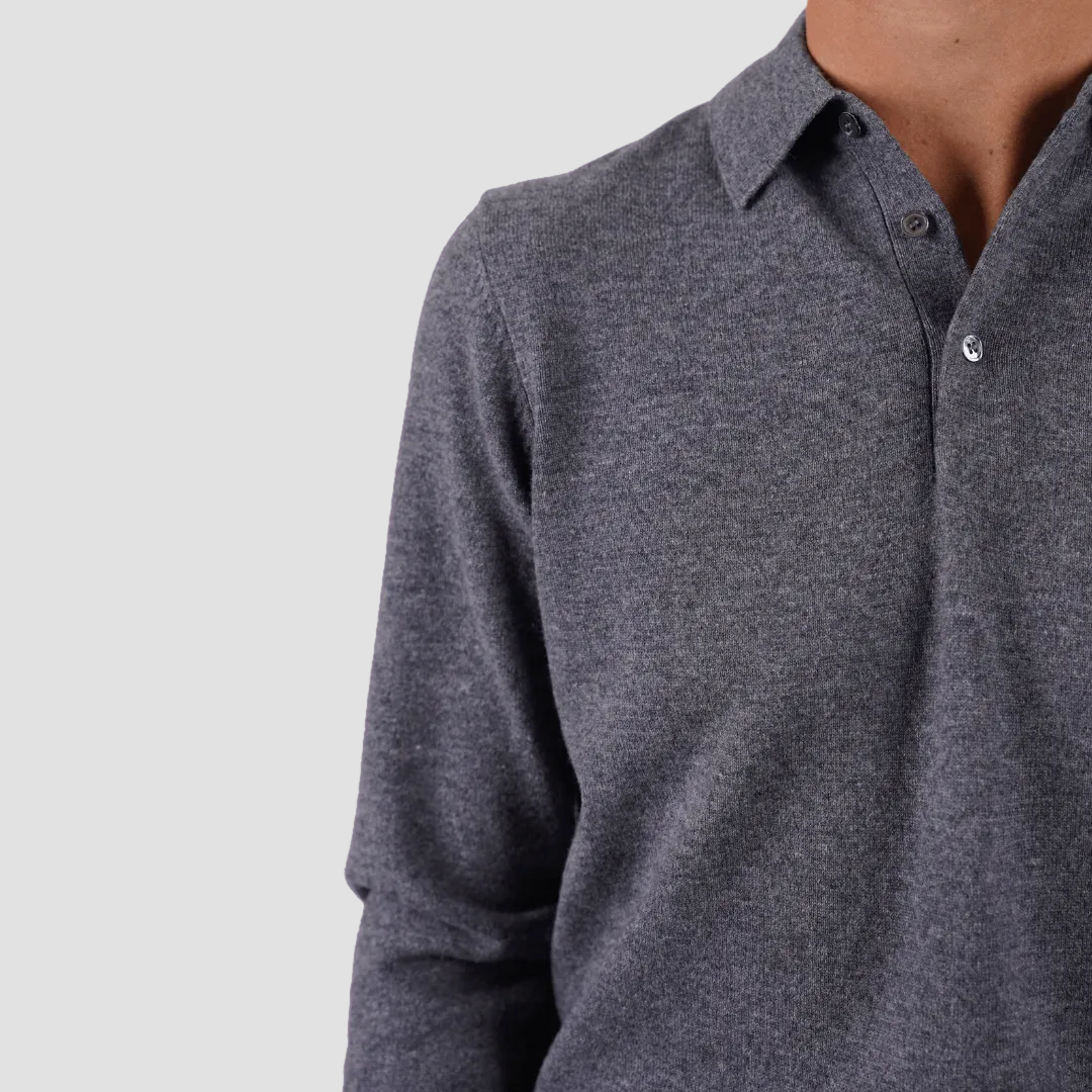 Gray long-sleeve shirt on a transparent background