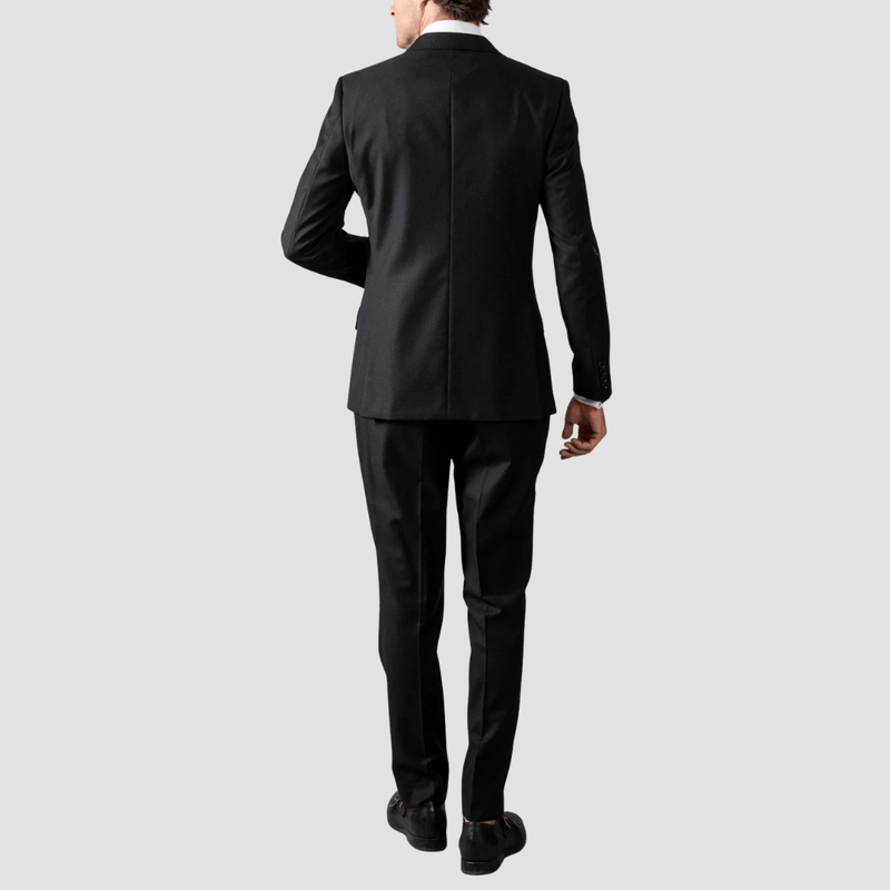 Hardy Amies Mens Tailored Fit Black Suit in Charcoal