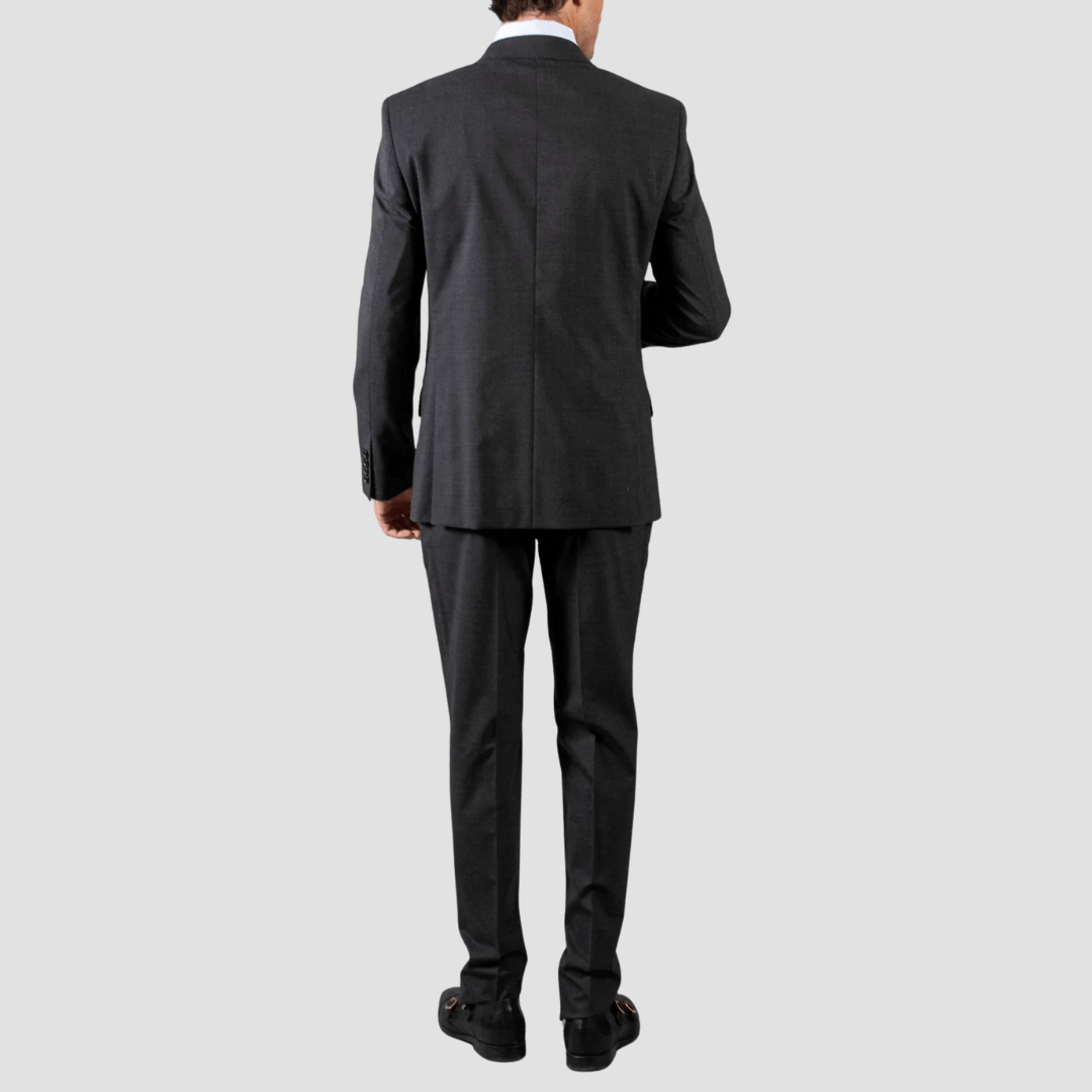 Hardy Amies Mens Tailored Fit Classic Suit in Charcoal