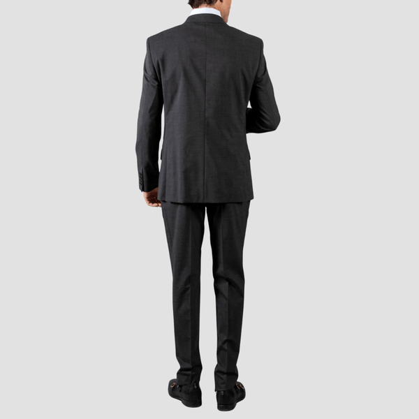 Hardy Amies Mens Tailored Fit Classic Suit in Charcoal
