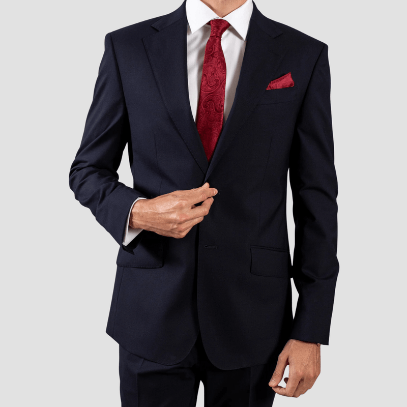 Hardy Amies Mens Tailored Fit Classic Suit in Navy
