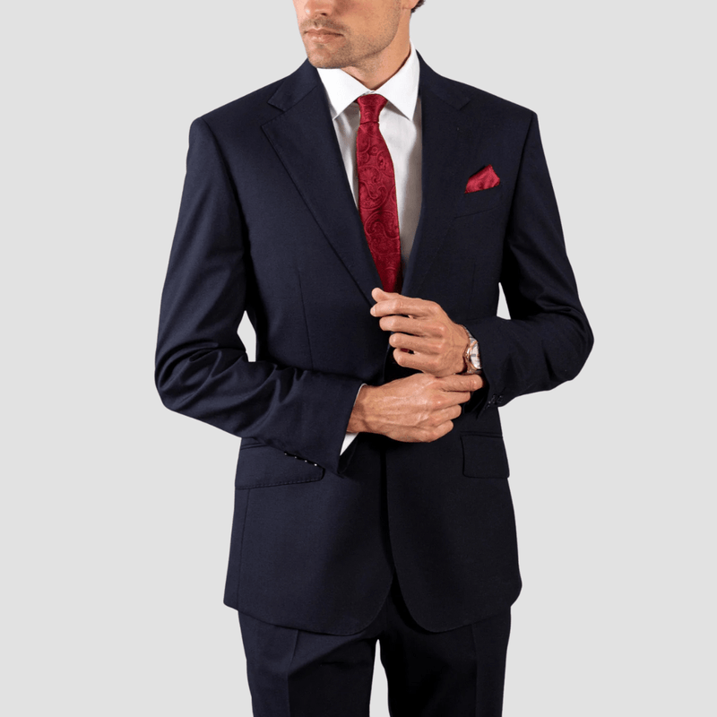 Hardy Amies Mens Tailored Fit Classic Suit in Navy