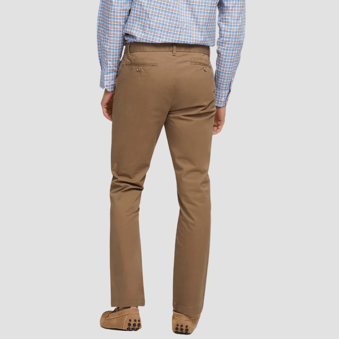 Brown pants worn by a person against a plain background