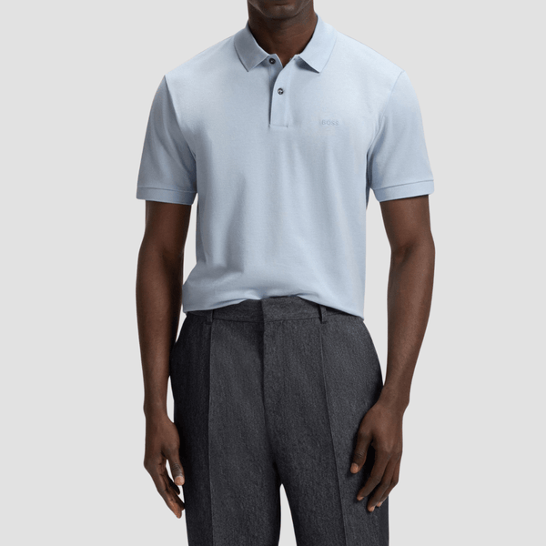 Boss Classic Fit Cotton Pallas Polo in Light Blue