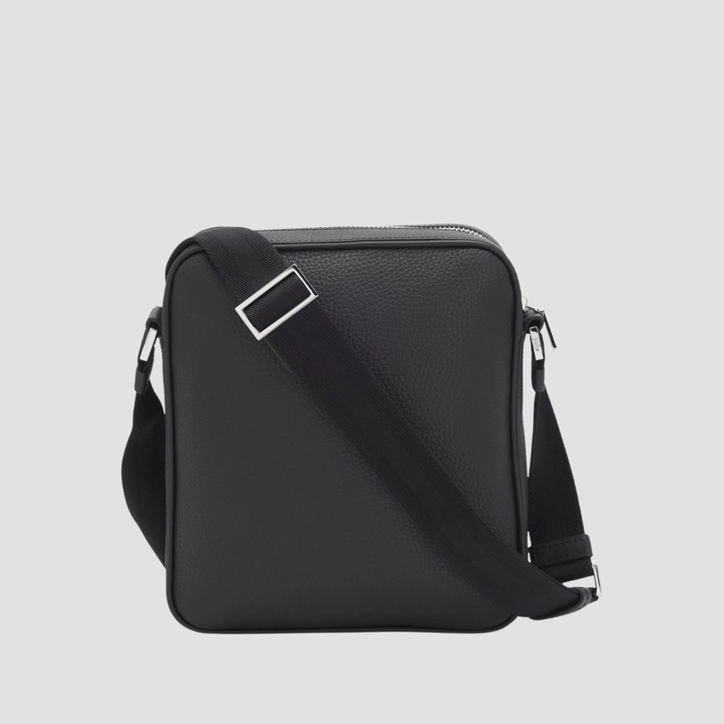Hugo Boss Crosstown Leather Reporter Bag in Black