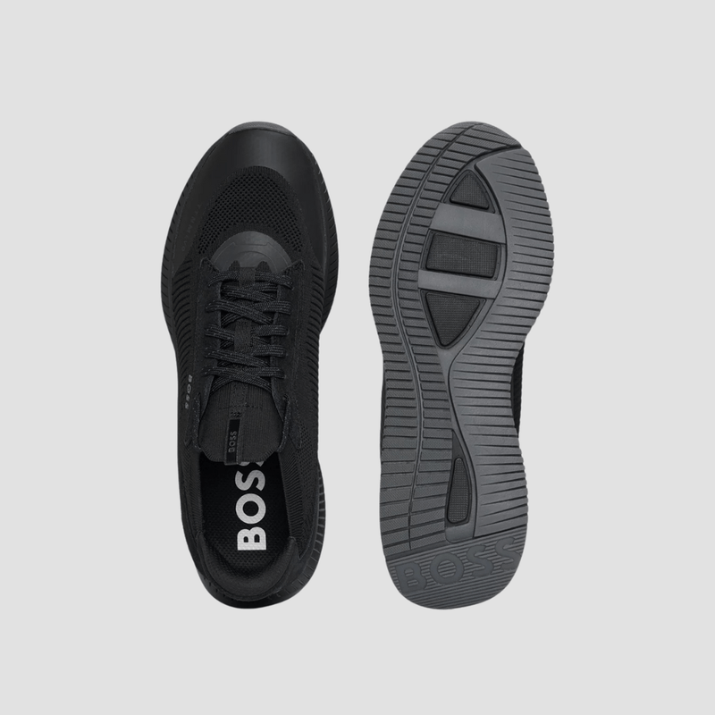 Hugo Boss Lightweight TTNM Evo Knitted Upper Trainers in Black