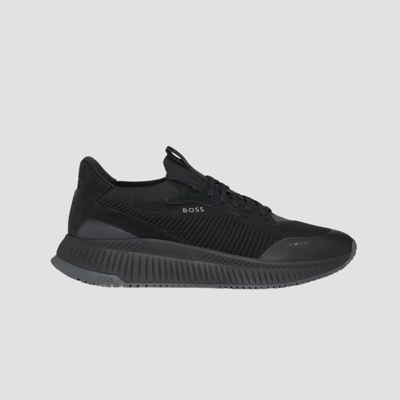 Hugo Boss Lightweight TTNM Evo Knitted Upper Trainers in Black