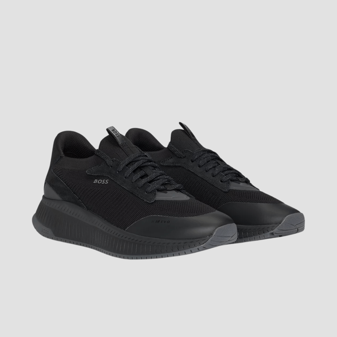 Hugo Boss Lightweight TTNM Evo Knitted Upper Trainers in Black