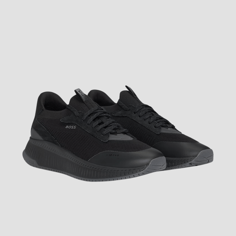 Hugo Boss Lightweight TTNM Evo Knitted Upper Trainers in Black