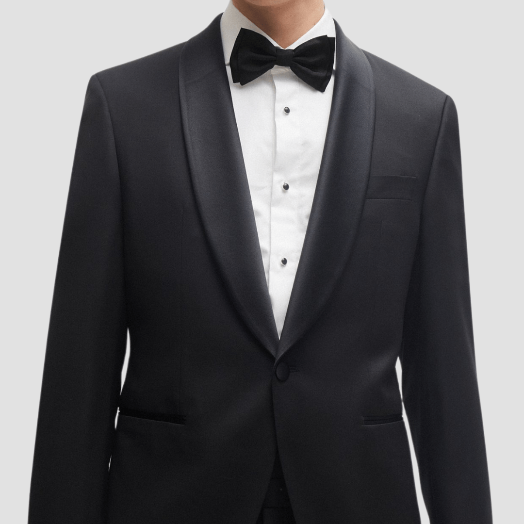 Boss Pure Silk Jacquard H-Bow Tie in Black