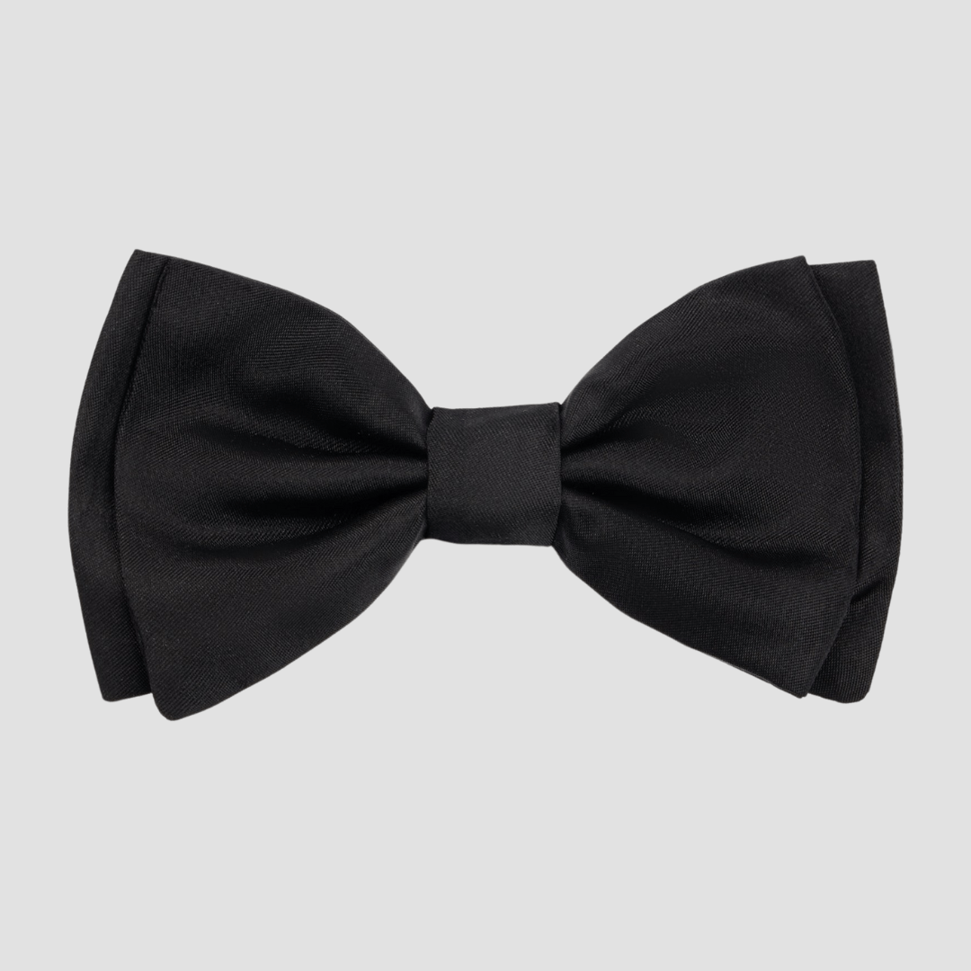 Boss Pure Silk Jacquard H-Bow Tie in Black