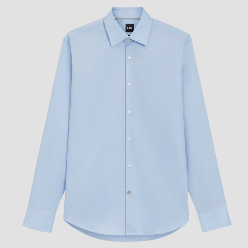 Boss Regular Fit Joe-Kent Cotton Shirt in Light Blue
